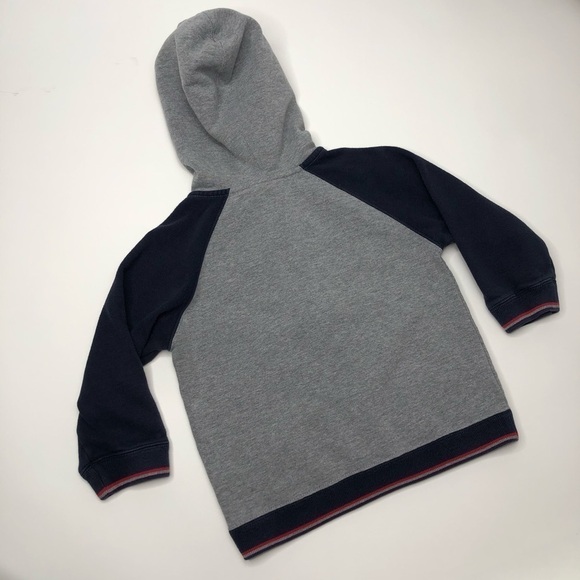 NAUTICA Jeans Grey Navy Varsity Fleece Lined Full Zip-up Toddler Hoodie SIZE 4T - Picture 3 of 13